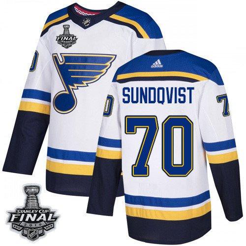 St. Louis Blues Trikot Oskar Sundqvist Weiß 2019 Stanley Cup Final